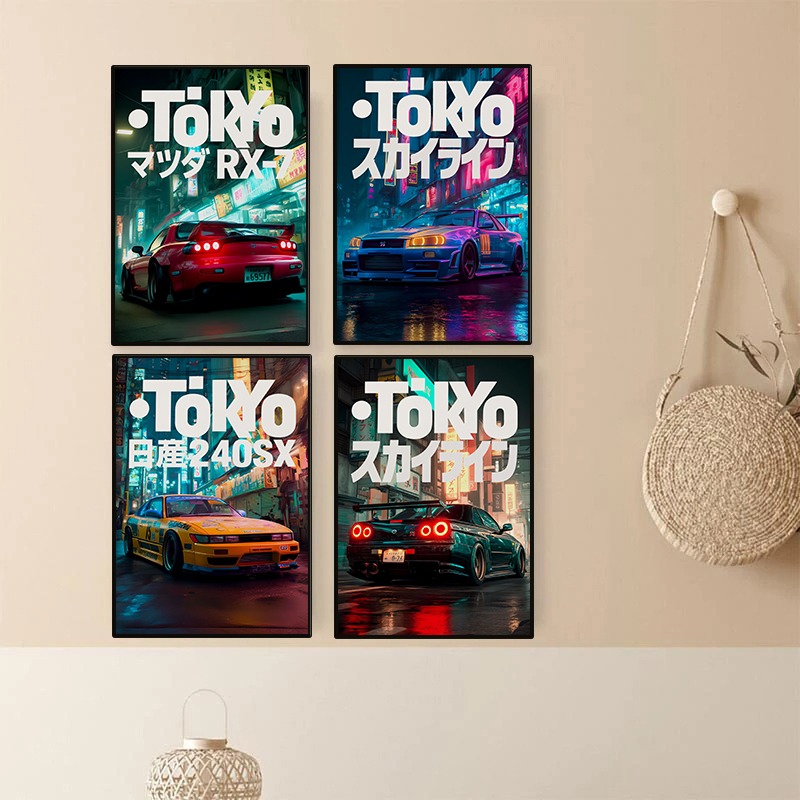 Japanese Tokyo Lifestyle - خمر طوكيو JDM سيارة المشارك النيون