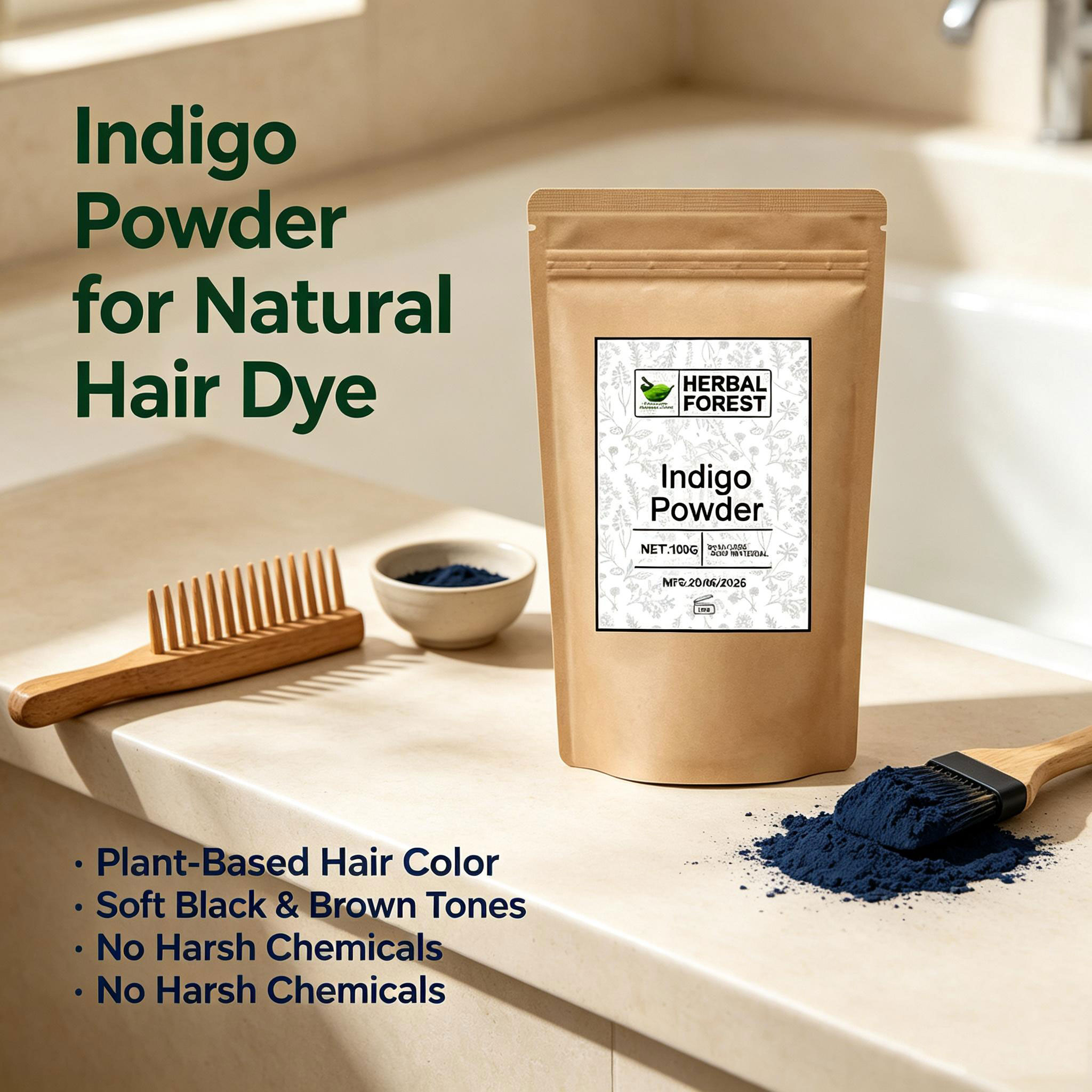 صبغة شعر طبيعية هندية نقية من  - مراجعة Indigo Dye Kit وسعره